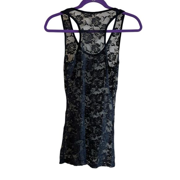VOCAL Sheer Black Lace Tank Top Size Medium - Picture 1 of 6